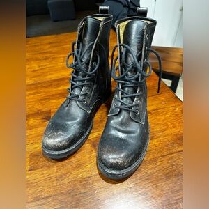 Frye Veronica Combat Boots Antique Black
